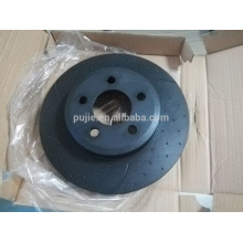 black cross drilled and slotted brake disc rotor DBA504